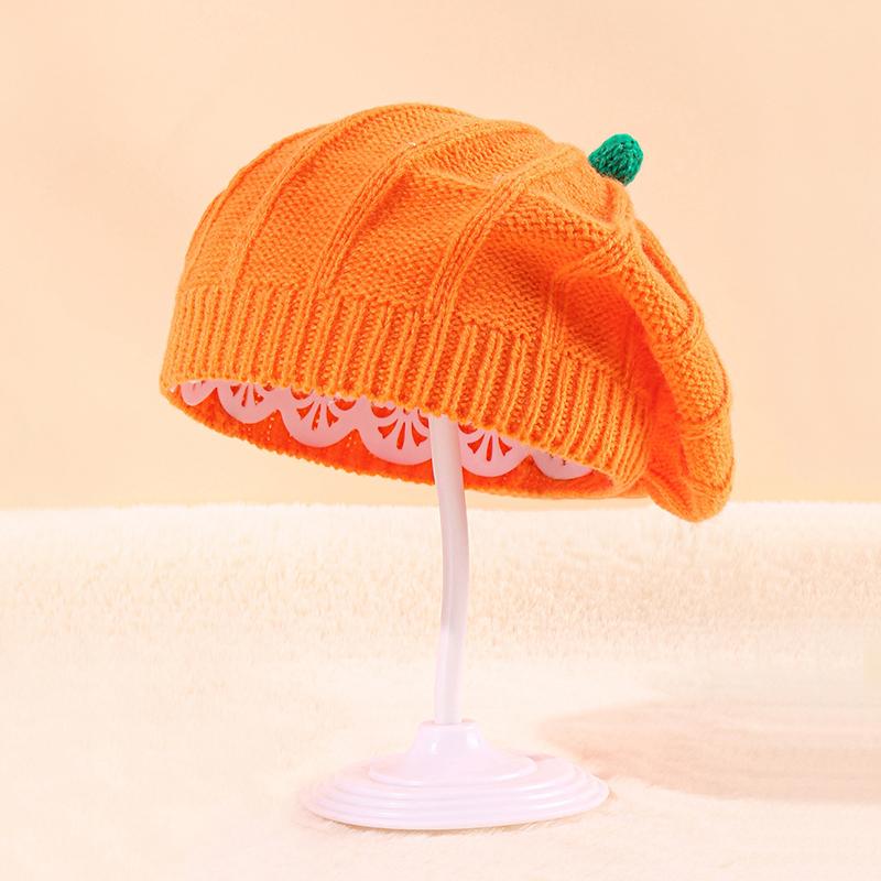 Halloween Decoration Pumpkin Beret Hat Autumn And Winter Parent-Child Knitted Hat Warm Belle Knit Hat Halloween Party Hats
