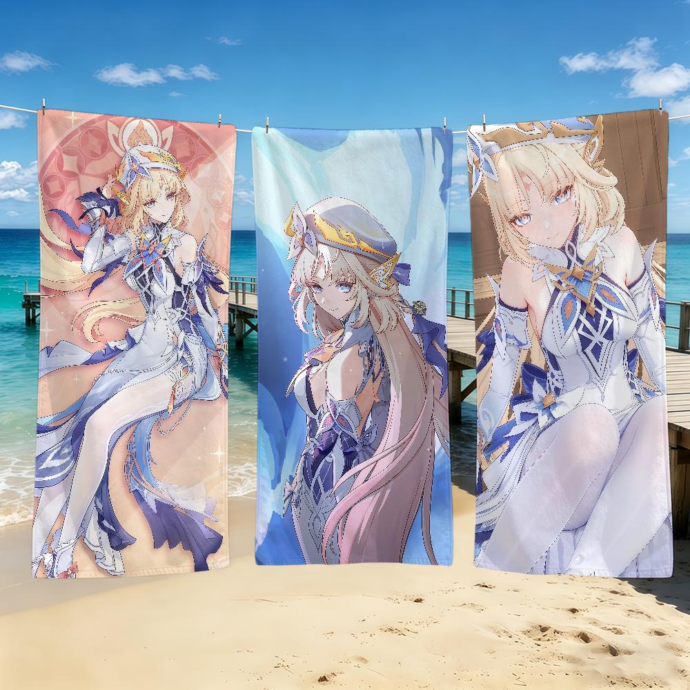 Genshin Impact Nicole Handtuch Für Camping im Freien Strandhandtuch Super Saugfähig Schnell Trocknend Sommerhandtuch