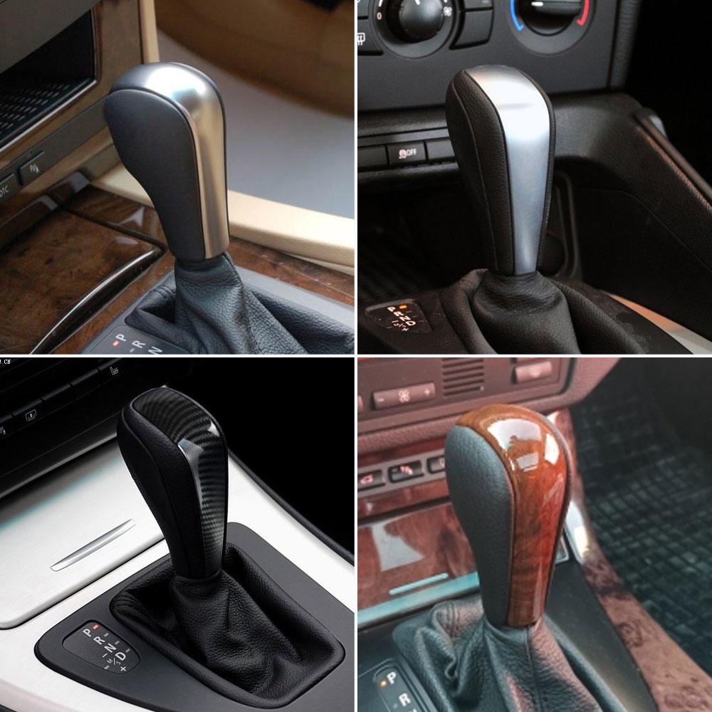 3 Colori Auto Auto Nero Fibra di Carbonio Pomello Leva Cambio Ricambio Per BMW 1 3 5 7 X3 X5 Z3 Z4 E81 E82 E85 E90 E91