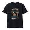 Premium Vintage 78th Birthday 1945 Mens Cotton T Shirt Top Vintage Washed Breathable Stretched Versatile Casual Fashion