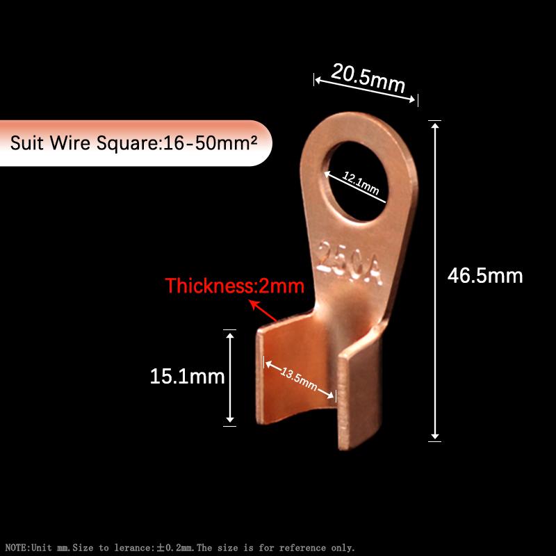 10/50pcs OT Terminal OT3A-OT300A Bare Copper Cable Lug Ring Crimp Connector Non-Insulated for Battery Electrical Wire