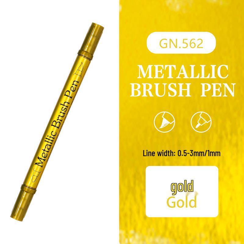 Wide Nala Dual-Tip Metal Marker for Glass, Ceramic, Plastic - Soft & Hard Tips for Hand-Painted, Signature, Graffiti, and DIY Projects. Waterproof.