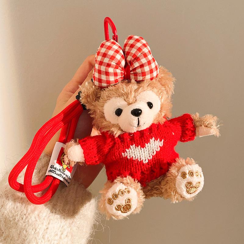 ShellieMay Duffy Bear Plush Keychain Pendant – Cartoon Doll & Backpack Ornament, Ideal Couple Gift
