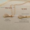 18k Rose Gold Plated Mini Skirt Necklace with Diamond Small Fan Pendant Clavicle Chain