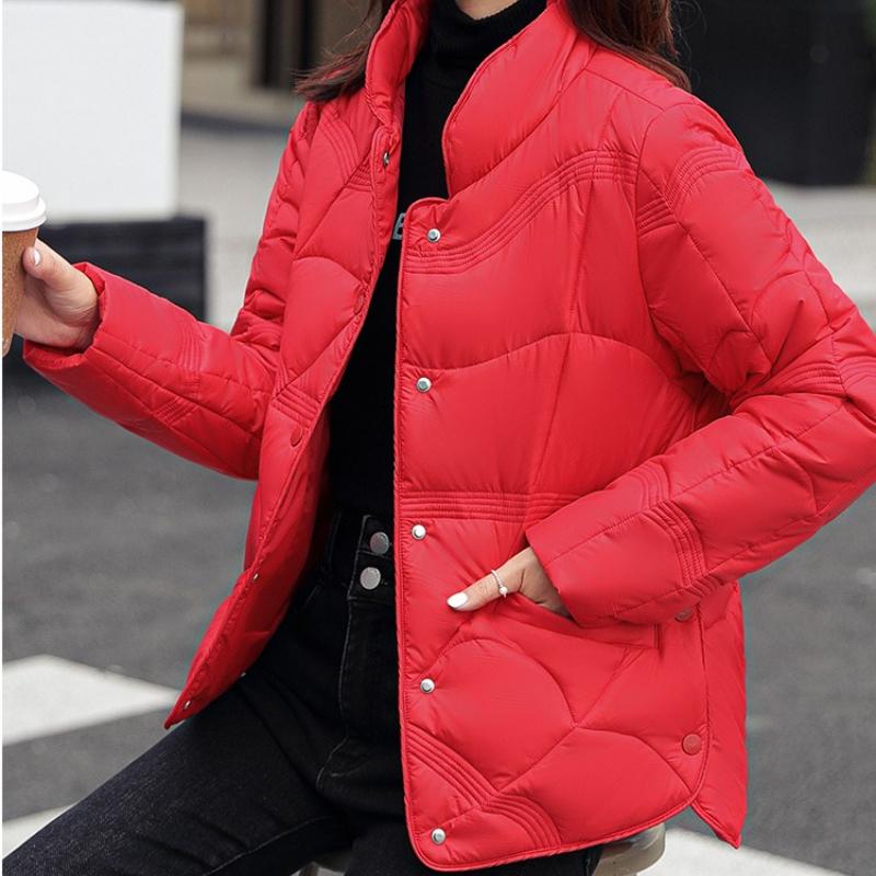 2025 New Product, Xiangyun Embossed, Down Cotton Jacket, Women's, Short Style, Fashionable Stand Collar, Lightweight Cotton Jacket, Coat Jacket