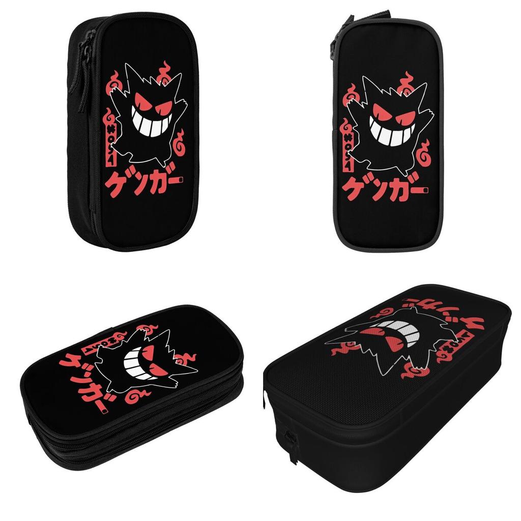 Gengar Manga Pencil Cases Pokemoned Pen Holder Bag Student Big Capacity School Supplies Zipper Pencilcases