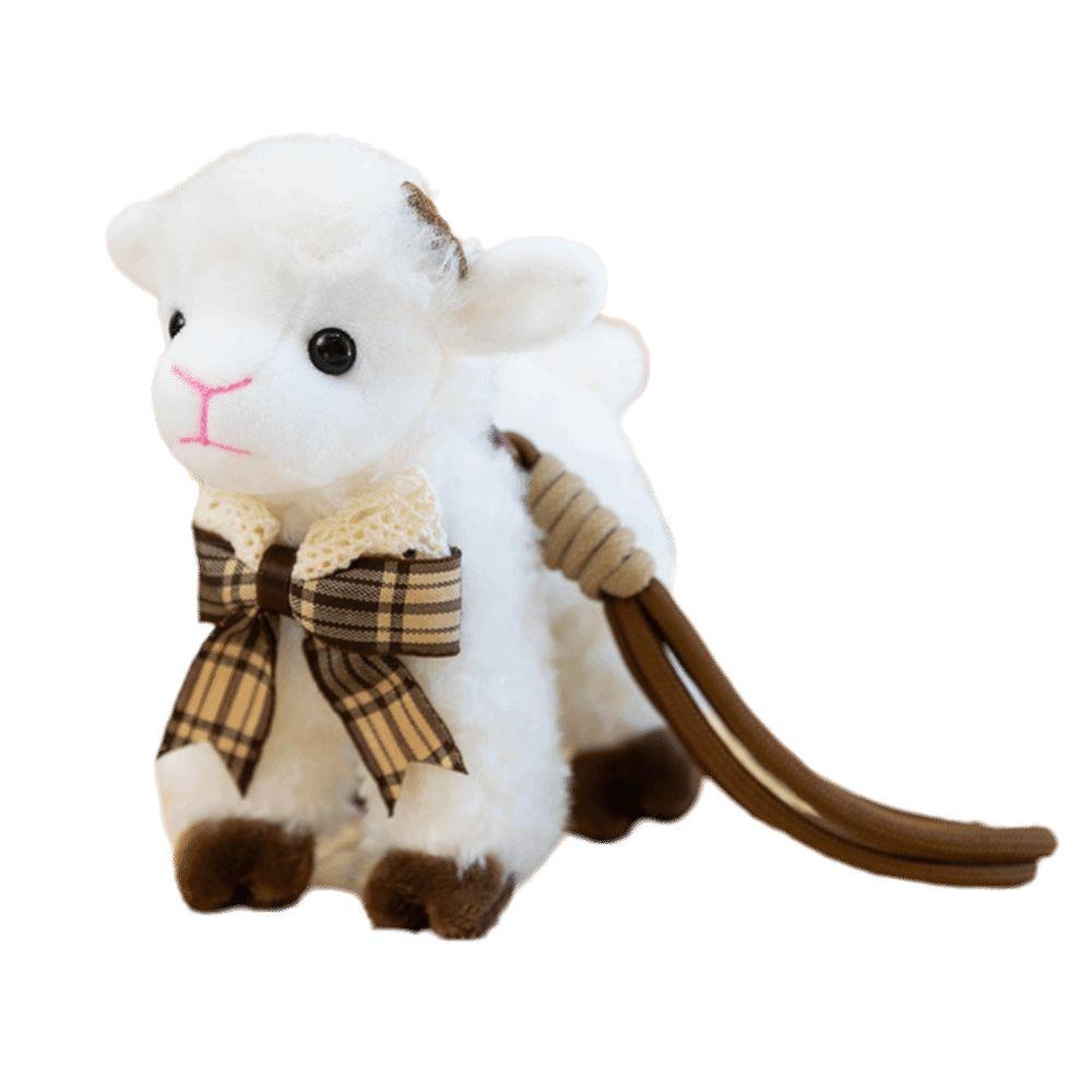 Kawaii Xinjiang Baby Lamb Doll PP Cotton Sheep Plush Keychain Standing Lamb Pendant Car Pendant