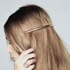 Women's Metal Golden Tone Silver Plated Tube Shape Barrette Hair Clips Hairgrip