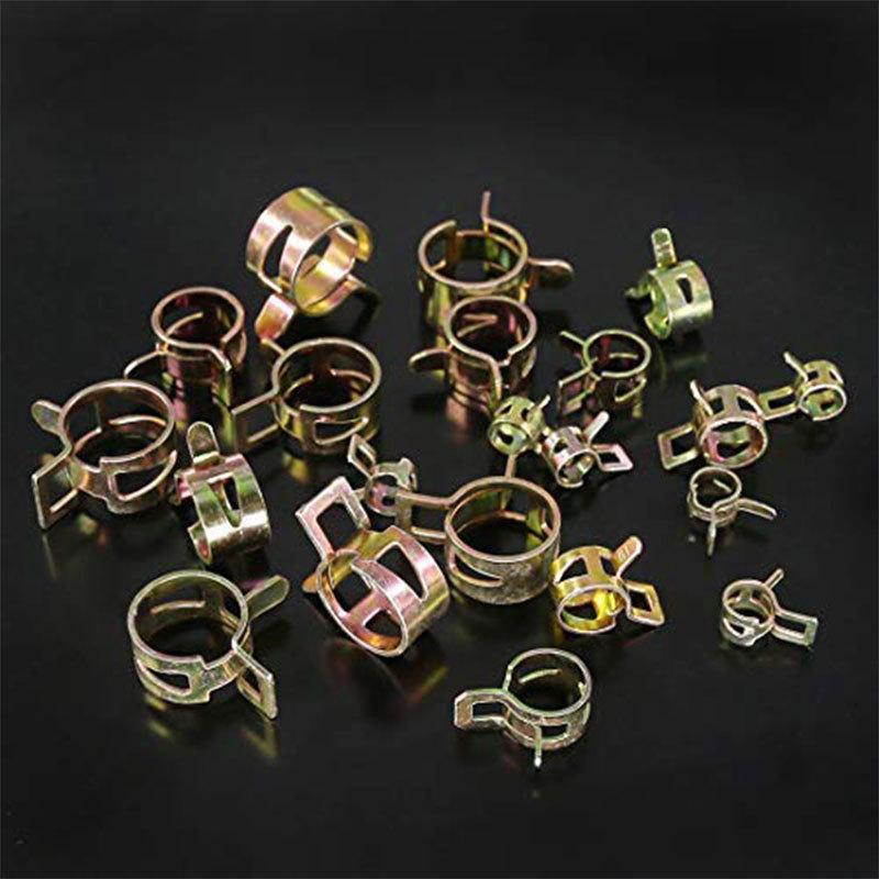 75Pcs Fuel Silicone Vacuum Hose Spring Band Type Action Metal Pipe Tube Clamp Low Pressure Air Clip Clamping Collar Kit 6mm~10mm