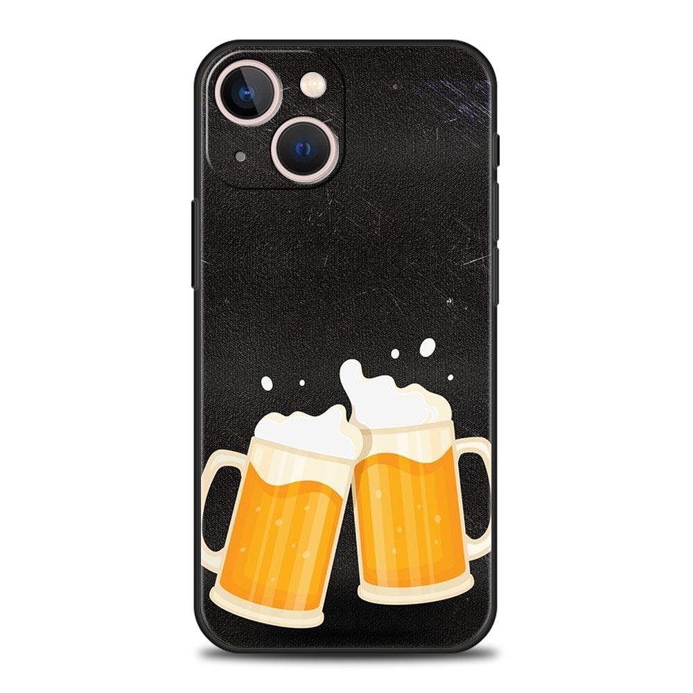 Alkohol Sommer Blase Für iPhone 11 12 13 15 14 Pro Max Handyhülle X XR XS 7 8 Plus SE 2020 Luxus Schwarz Silikon Hülle Funda