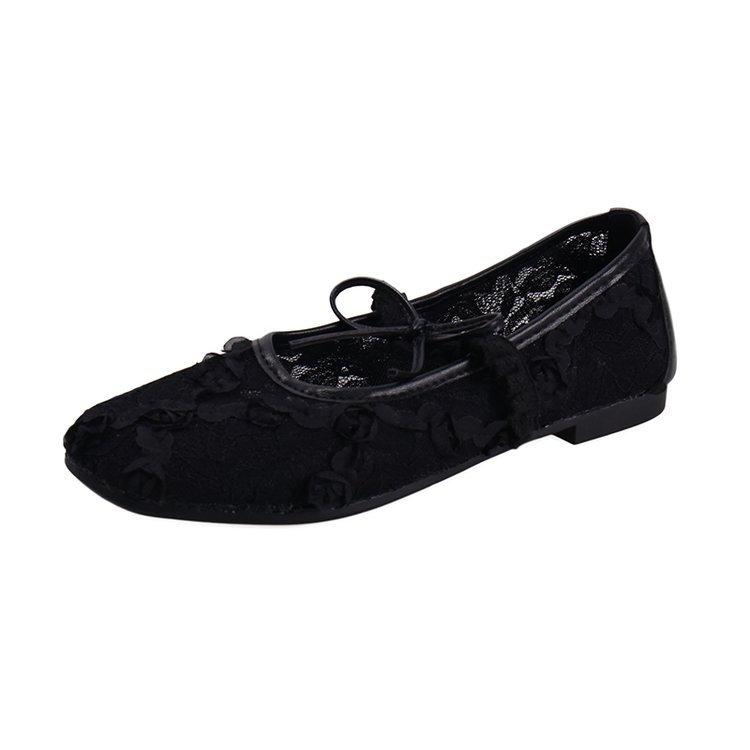 Fashion Breathable Lace Fairy Flat Shoes Women's Summer New Model Me Slip-On Mary Janes Faionable Soft Casual Luxury Footwear