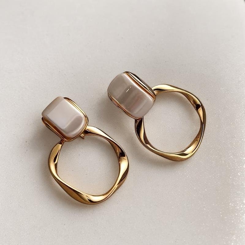 New Personalized Exaggerated Design Geometric Twisted Pendant Earrings, Women's Fashionable and Simple Daily Accessories