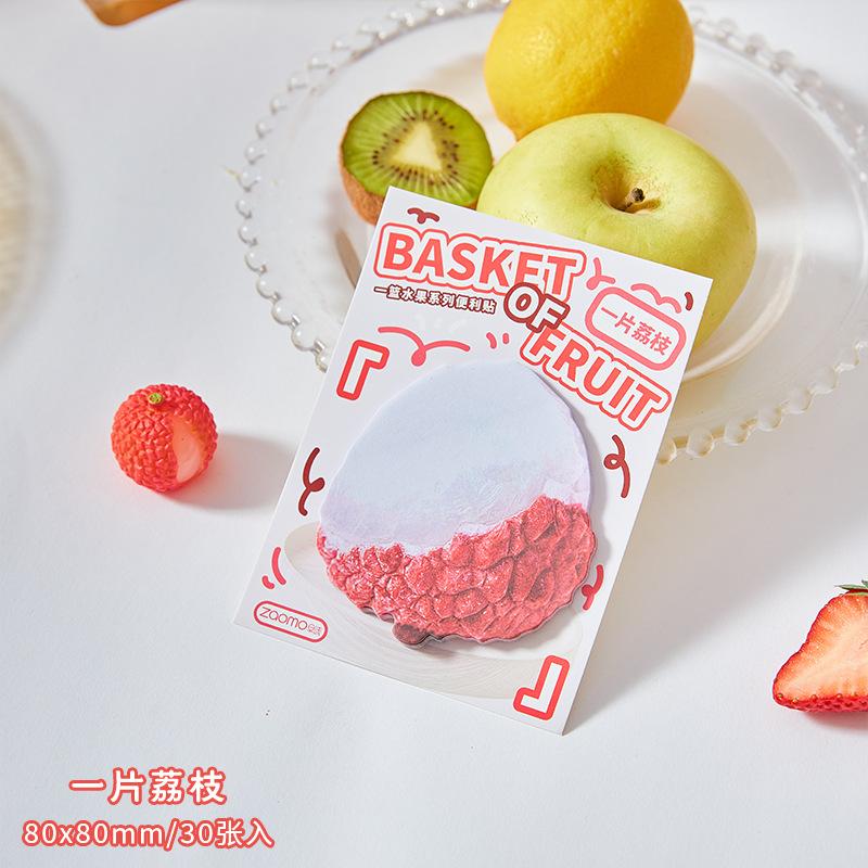 30 Pcs Cute Creative Food Material Sticky Notes Simulate Vegetable Fruits Mini Notes Message Notepad Diy Elf-Stick Memo Pads
