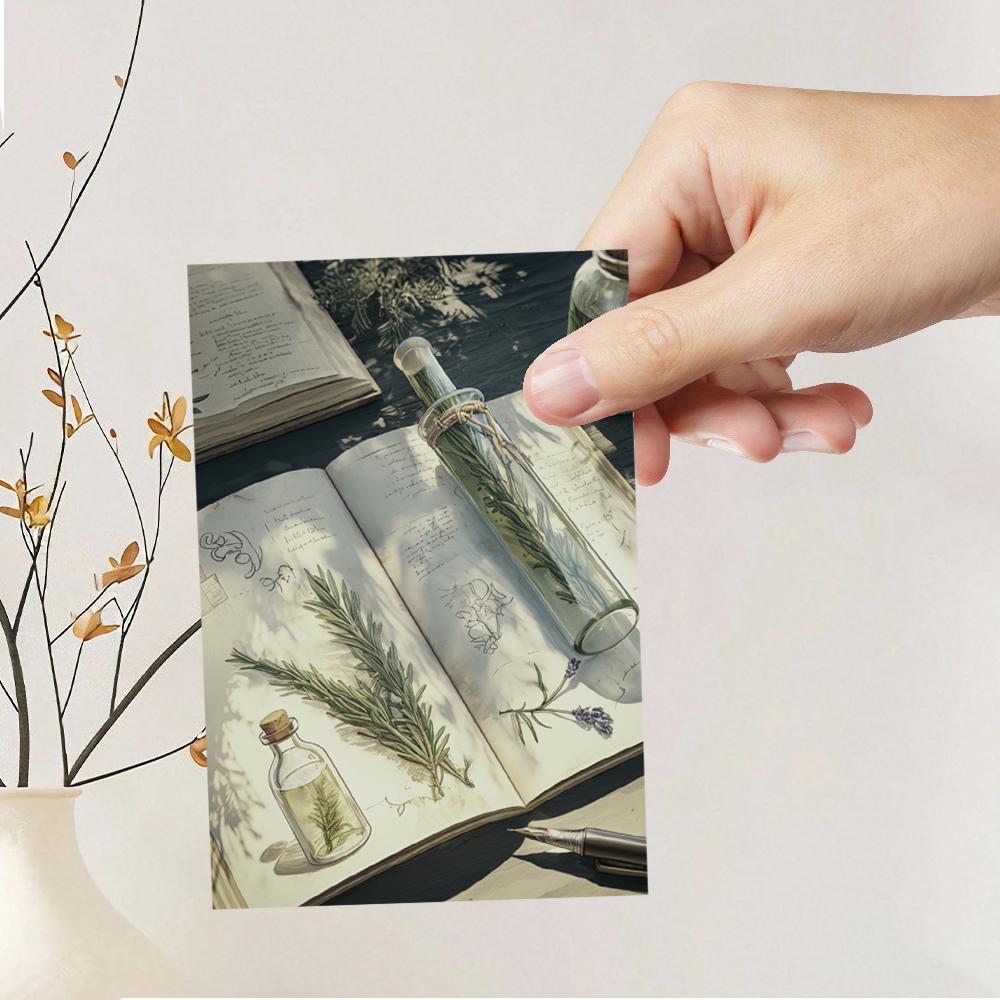 32pcs, Vintage Herb Garden Postcards, Perfect for Birthday/anniversary Gifts, Suitable for Collecting, Giving, and Mailing.