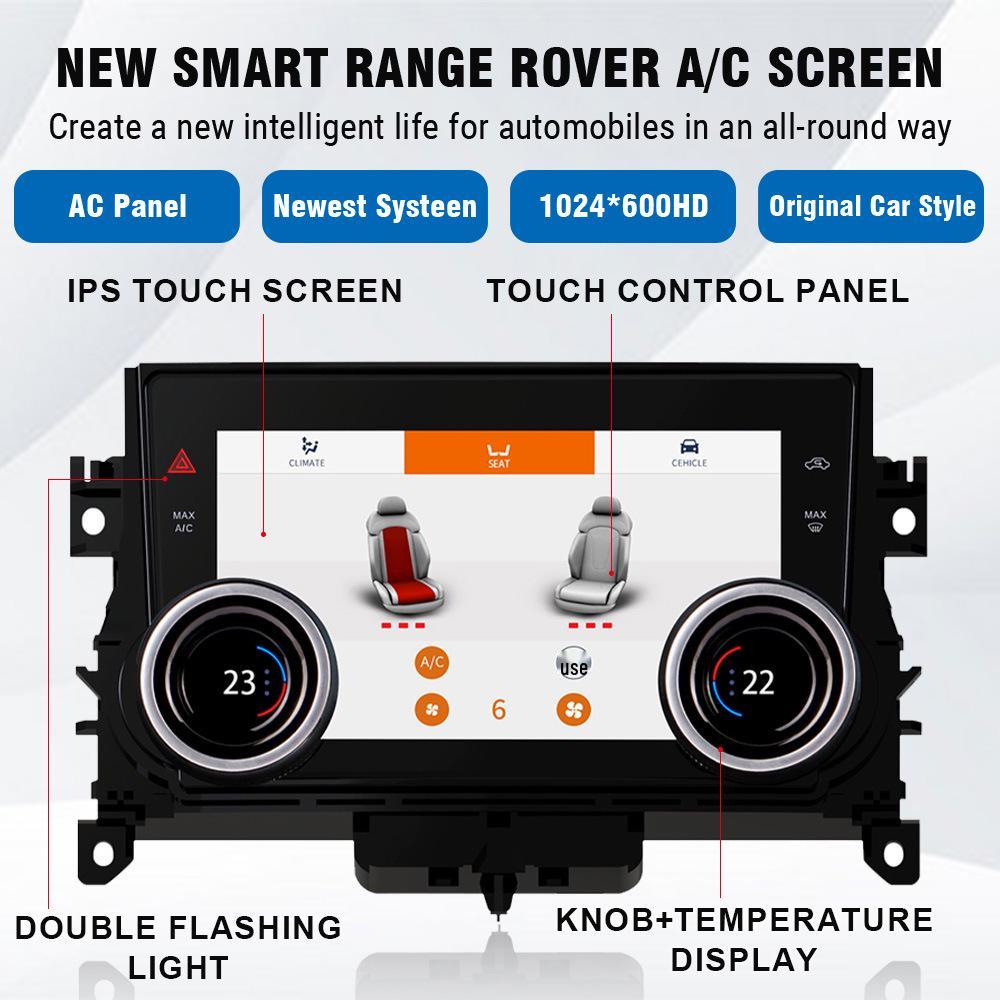 Compatible with Land Rover Range Rover Evoque ('12-'18) 7-inch LCD Touchscreen Air Conditioning Panel Upgrade.