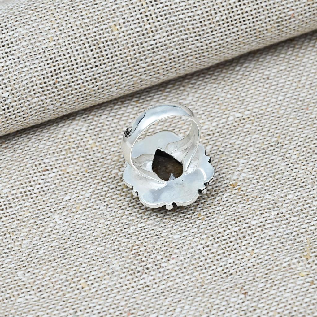 Smoky Topaz Gemstone Jewelry Handmade 925 Sterling Silver Ring For Wedding Gift