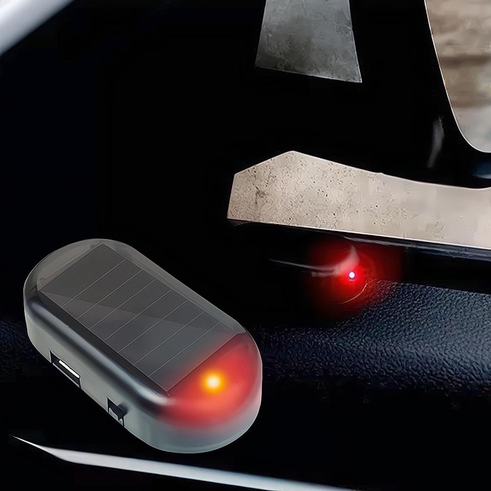 Car Solar Powered Security Lights Dummy Alarm Wireless Warning Anti-Theft Caution Lamps LED Flashing Imitation Decorative Lights