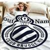 1PC Club Brugge KV Custom Name Patterned Flannel Blanket Suitable For All Seasons for Home Decor Warmth and Comfort Gifts Holiday Present