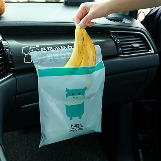 15Pcs Garbage Bag Self-adhesive Waterproof Leakproof No Residue Cute Chick Pattern Disposable Car Trash Pouch Daily Use