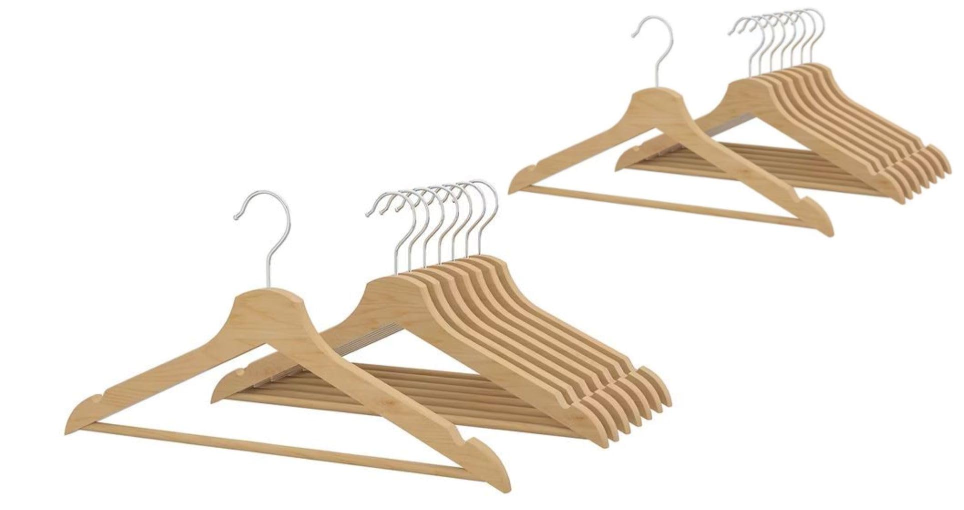 Wooden Set of IKEA BUMERANG hangers x 2 NA Hangers, Natural, 16, 302.385.38 [8 sets]