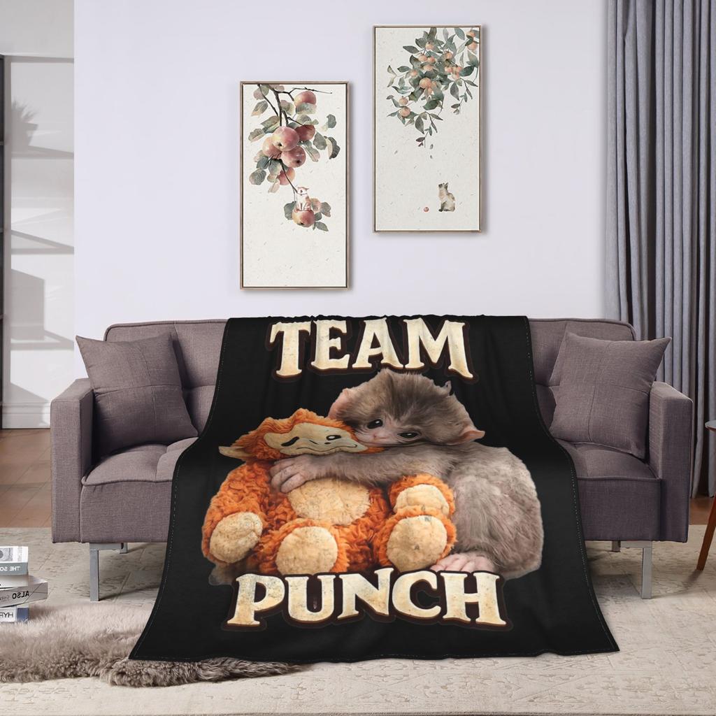 Lonely Punch Monkey Blankets Coral Fleece Plush All Season  Breathable Lightweight Throw Blankets for Bed Outdoor Bedding Throws