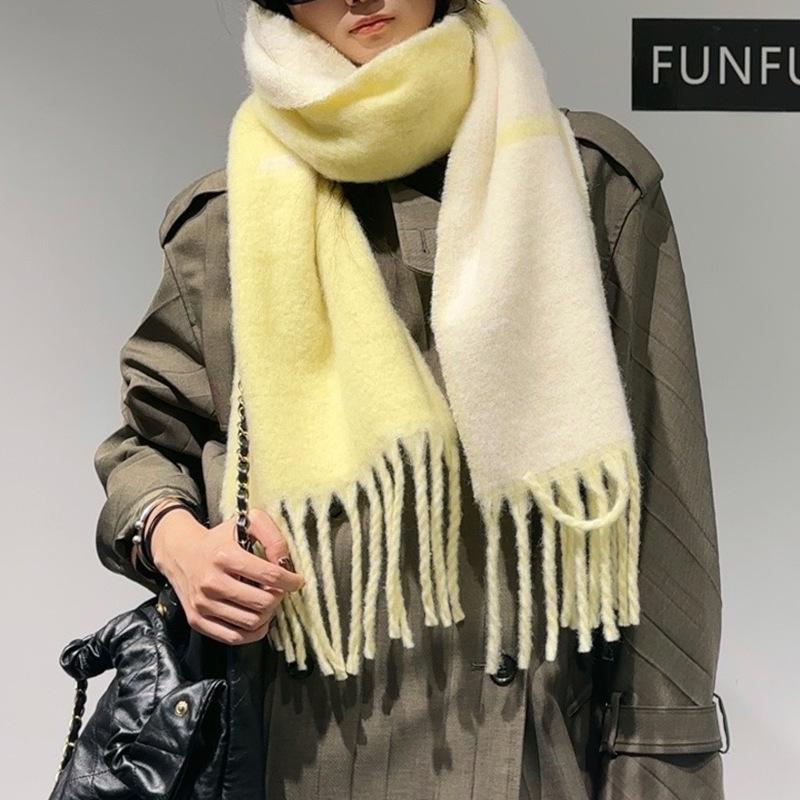 Autumn and winter high-end red shawl cape long wool scarf fashion versatile fringed cape triangle scarf
