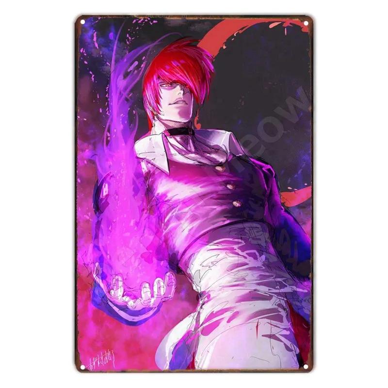 The King Of Fighters Anime Vintage Metal Sign, Wall Art Poster, Fighting Games, Retro Sign For Bar,Club,Man Cave,Home Wall Decor