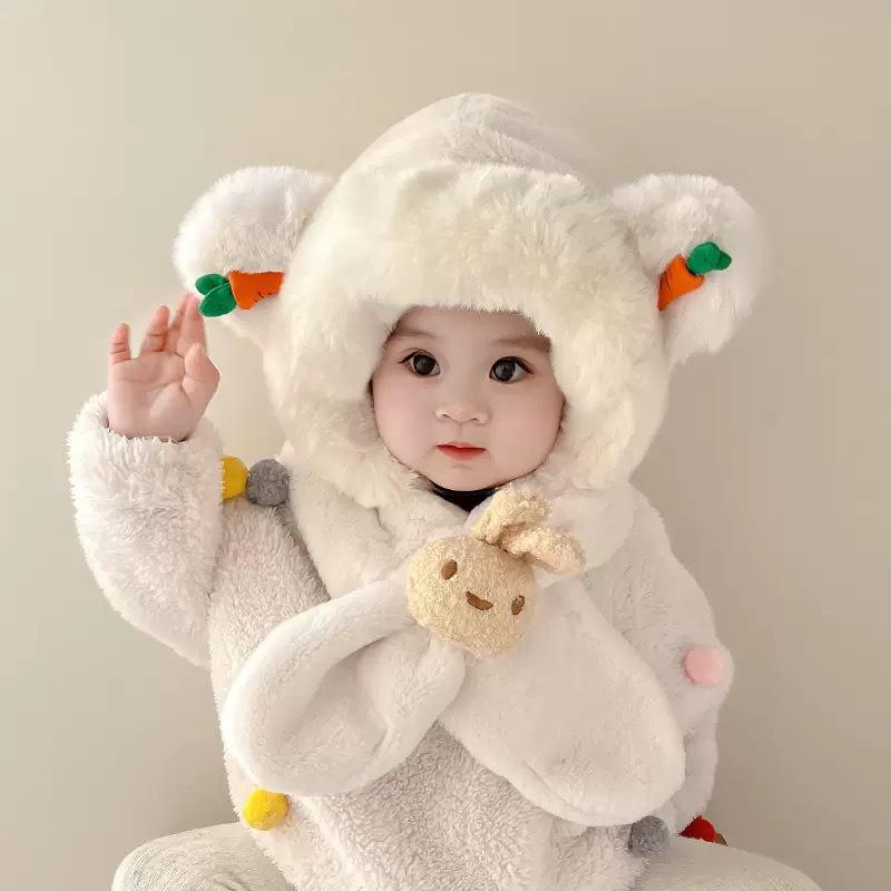 Super Cute Baby Ear Protection Scarf Hat - Warm, Thick Unisex for Autumn/Winter