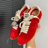 Vintage Amu Miu Home Forrest Gump Shoes Casual Sports Shoes Round Head Lace-up Flat Bottom Light and Comfortable Dexun Shoes Women's Shoes