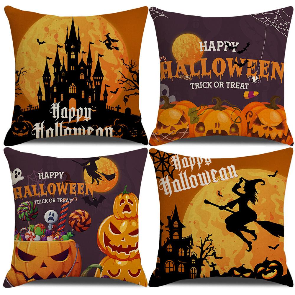 Halloween Pillowcase Pumpkin Skull Funny Ghost Cushion Cover Sofa Living Room Decoration Pillow