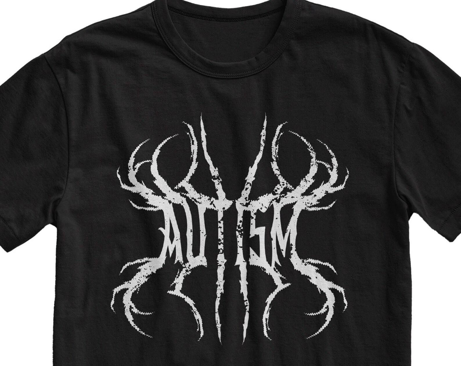 Autism T-Shirt - Black Metal Band Logo Tee 2XL