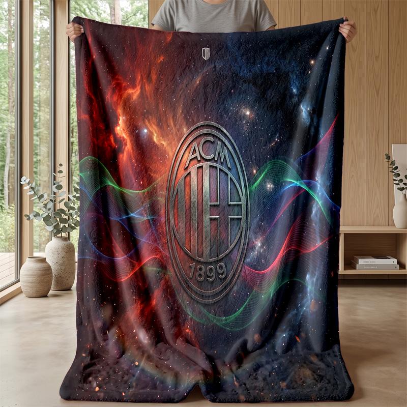 AC Milan Theme blanket Soft Flannel Blanket Plush Throw Blanket Cozy Sofa Bed Blanket for Home Decor