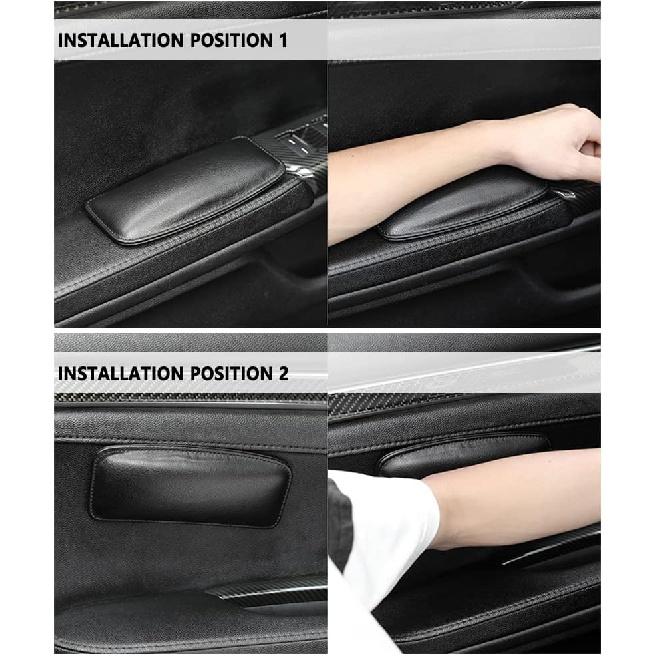 2PCS Car Knee Cushion,Soft Leather Car Door Armrest Pad For Knee Leg Elbow,Universal Car Center Console Cushion Pad Comfort Pillow For Automotive