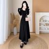 2026 Spring Elegant Slim Rhinestone Knit Dress In French Hepburn Style