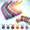 Soft Rubber TPR Decompression Elastic Release Colorful Noodle Rope Decompression Stretch Smooth Caterpillar Pull Bracelet