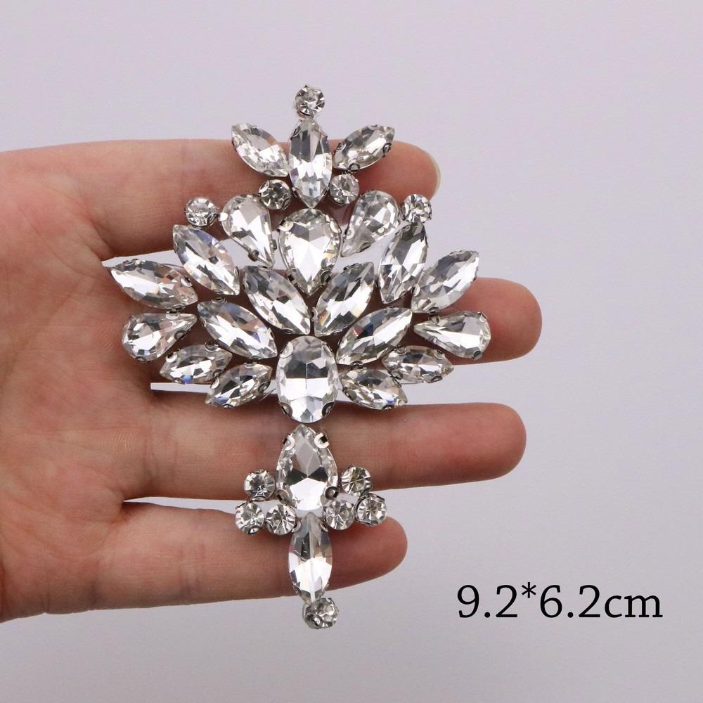 Elegant Glue Back Diamond Beaded Patches Crystal Beaded Diamond Decoration Beading Applique Rhinestone Patches