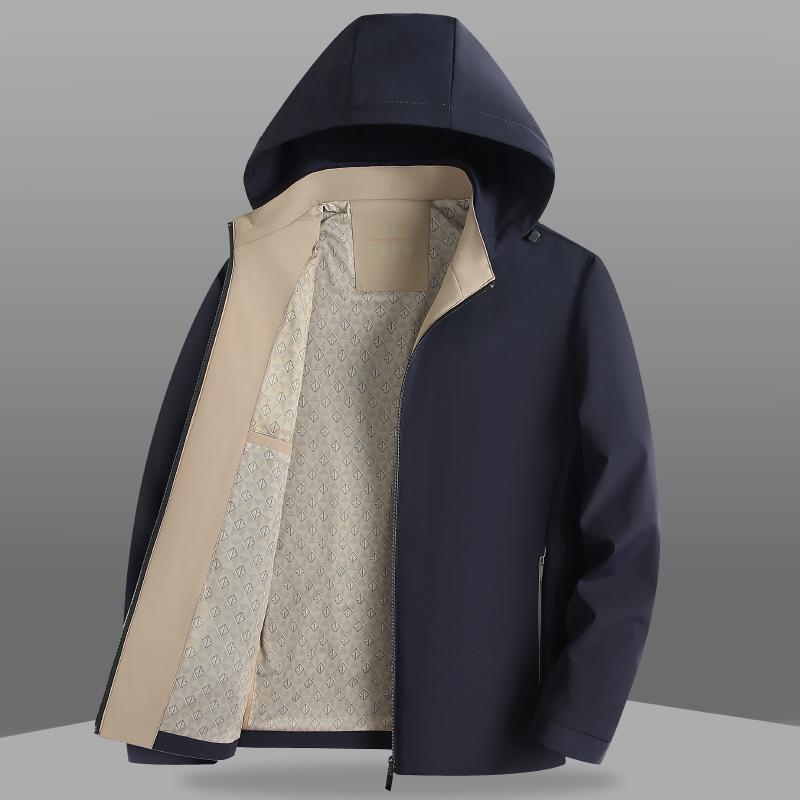 Spring and Autumn Thin Business Casual Jacket Men's Hooded Jacket