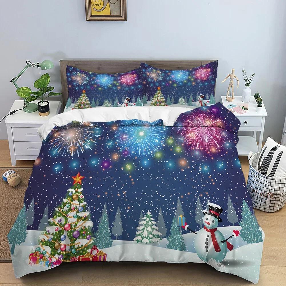 Christmas 3D Printing Digital Printing Bedding Set Duvet Cover Comforter Bed Single Twin Full King Queen Size Bedding Set Kids