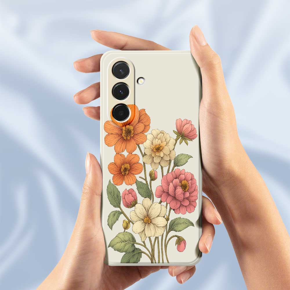 For Samsung Galaxy A36 5G Case Beautiful Flowers Pattern Printing Straight Edge TPU Phone Back Cover