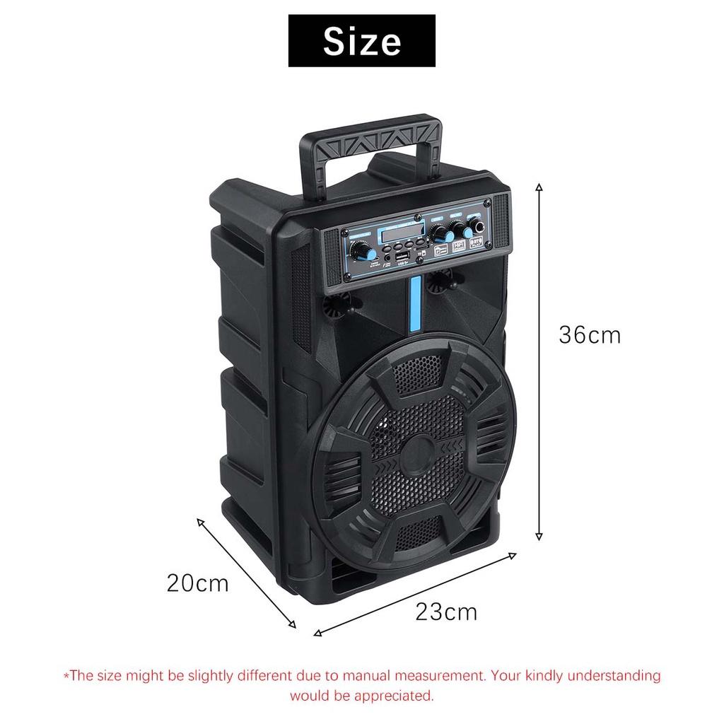 outdoor portable trolley wireless bluetooth speaker 8 inches high power subwoofer square dance KTV with AUX USB FM functio 15W