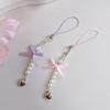 Sweet Phone Chain Strap Lanyard Bowknot Heart Bead Pendant Phone Charm Hanging Decoration Cute Phone Accessories