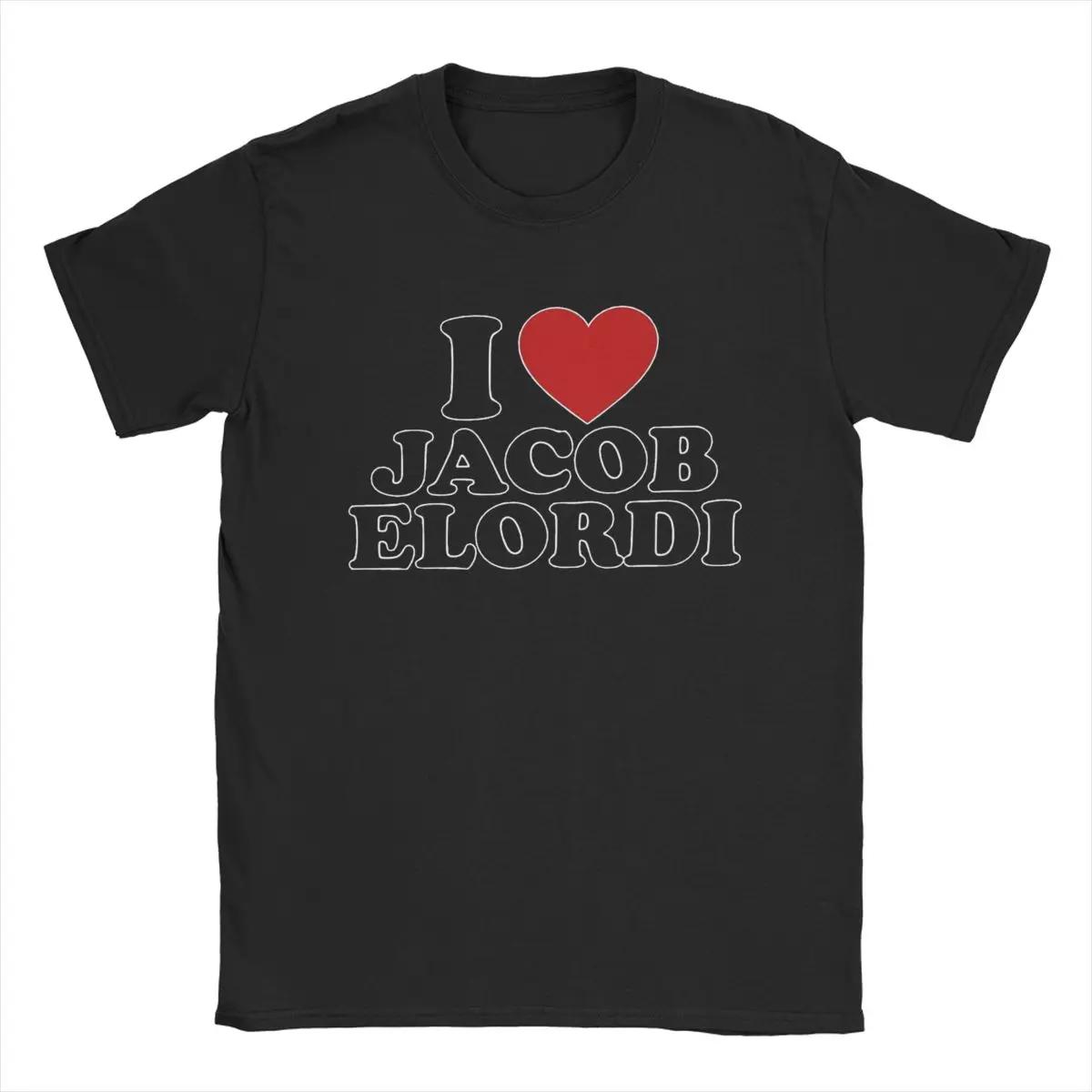 

Мужская футболка I Love Jacob Elordi Vintage Cotton Tees Футболка с коротким рукавом и круглым вырезом Топы размера плюс S чёрный