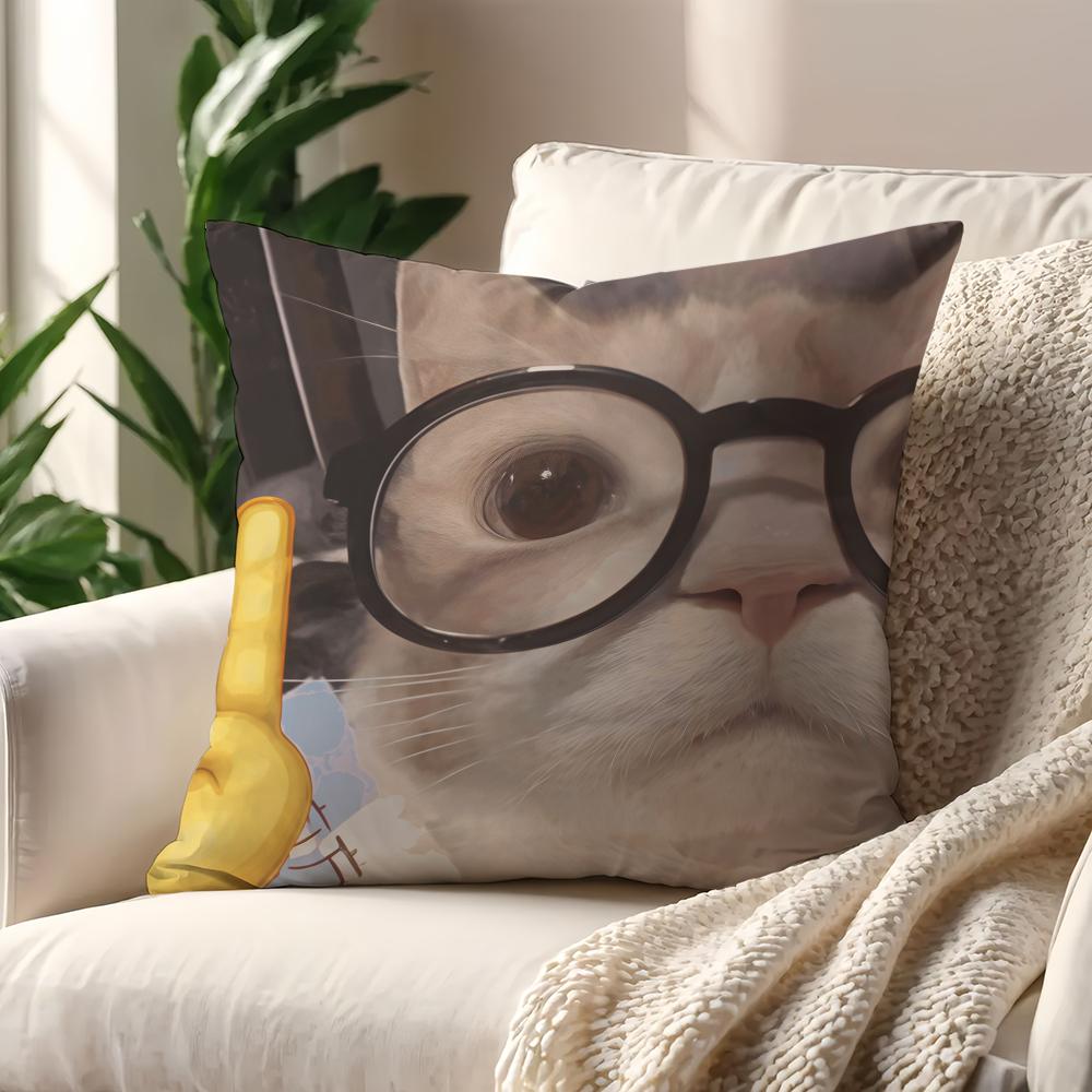 Funny Cat Memes cushion cover For Pillow Printing Sofa Decoration Home Car Room Coffee Shop Office Nordic Simplicity
