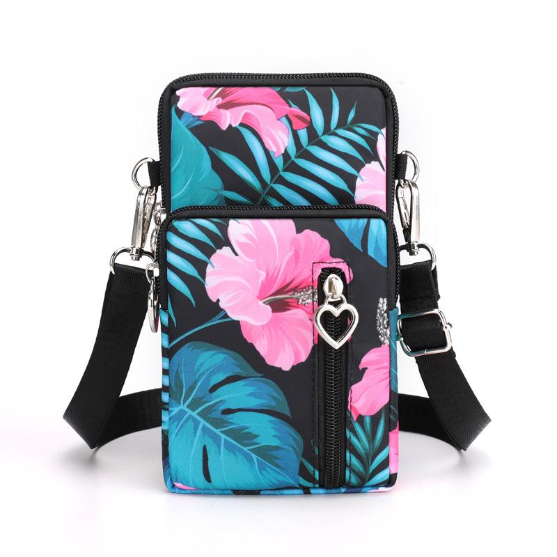 Waterproof Mobile Phone Bag Women's Mini Crossbody Bag Daily Multi-layer Zipper Purse Casual Outdoor Travel Nylon Bag