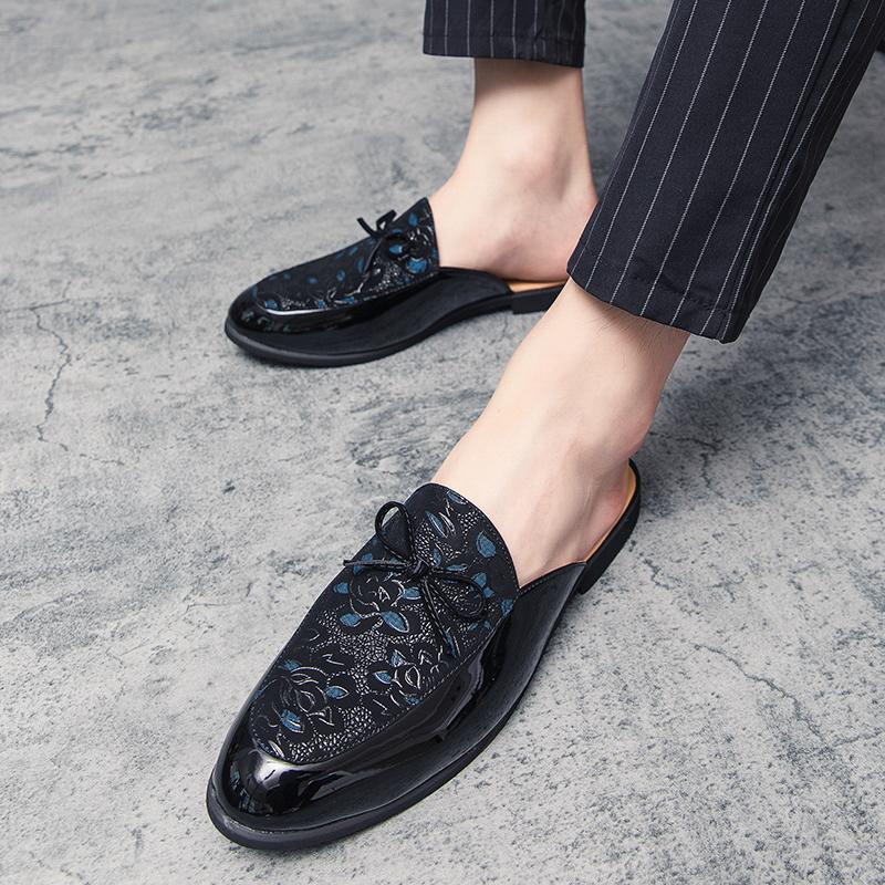 Designer de Mod Brand Italian de Lux Pantofi Loafers Sandale Casual din Piele pentru Bărbați Pantofi Jumătate pentru Bărbați de Afaceri Muli Bărbați Albi Negri Papuci