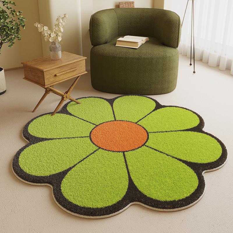 Irregular Flower Carpet Simple Living Room Carpet Home Bedroom Bedside Plush Carpet Cloakroom Soft Non-slip Carpet
