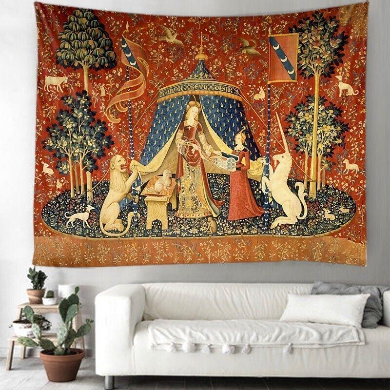 Medieval hippie wall tapestry 75x100 чёрный