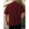Spring Popular Men's Hollow Jacquard Short Sleeve Shirt Versatile Casual Breathable Comfortable Top