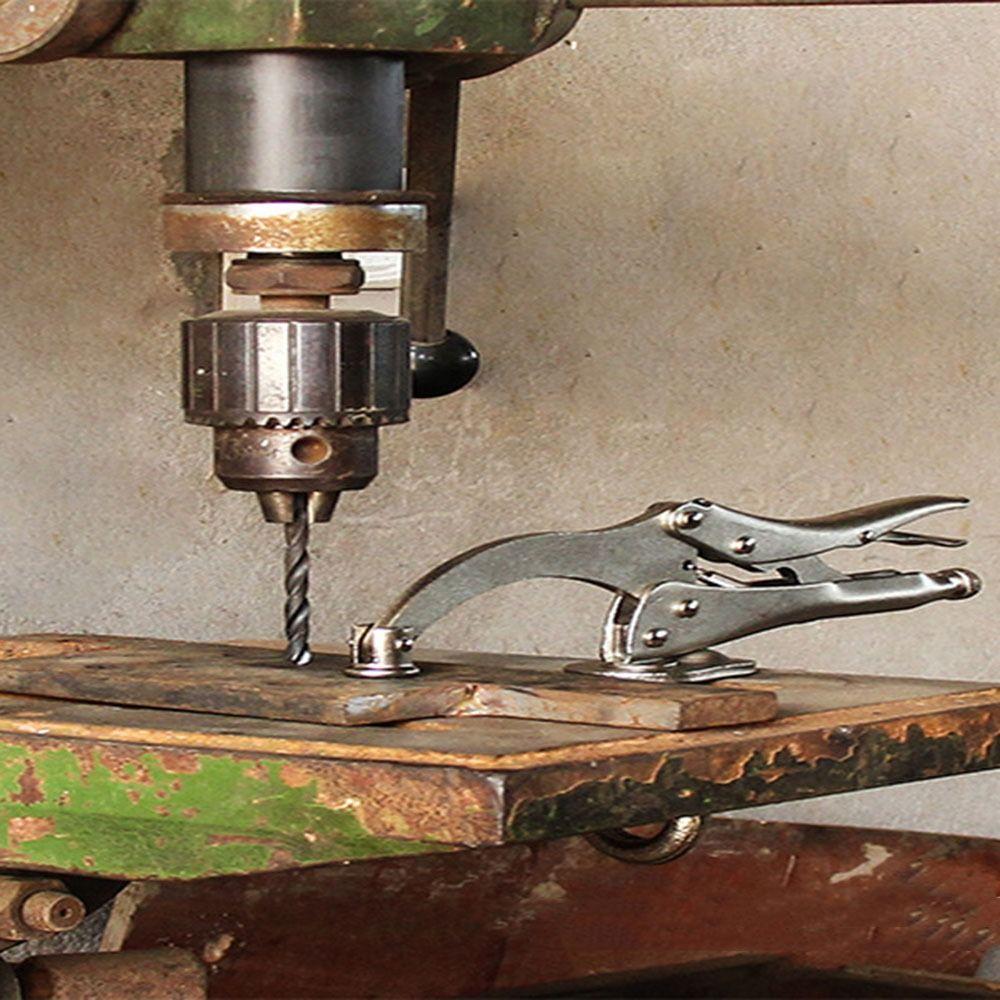 with Lock and Release Lever Drill Press Clamp 9 Inch Locking Pliers  Woodworking Holding