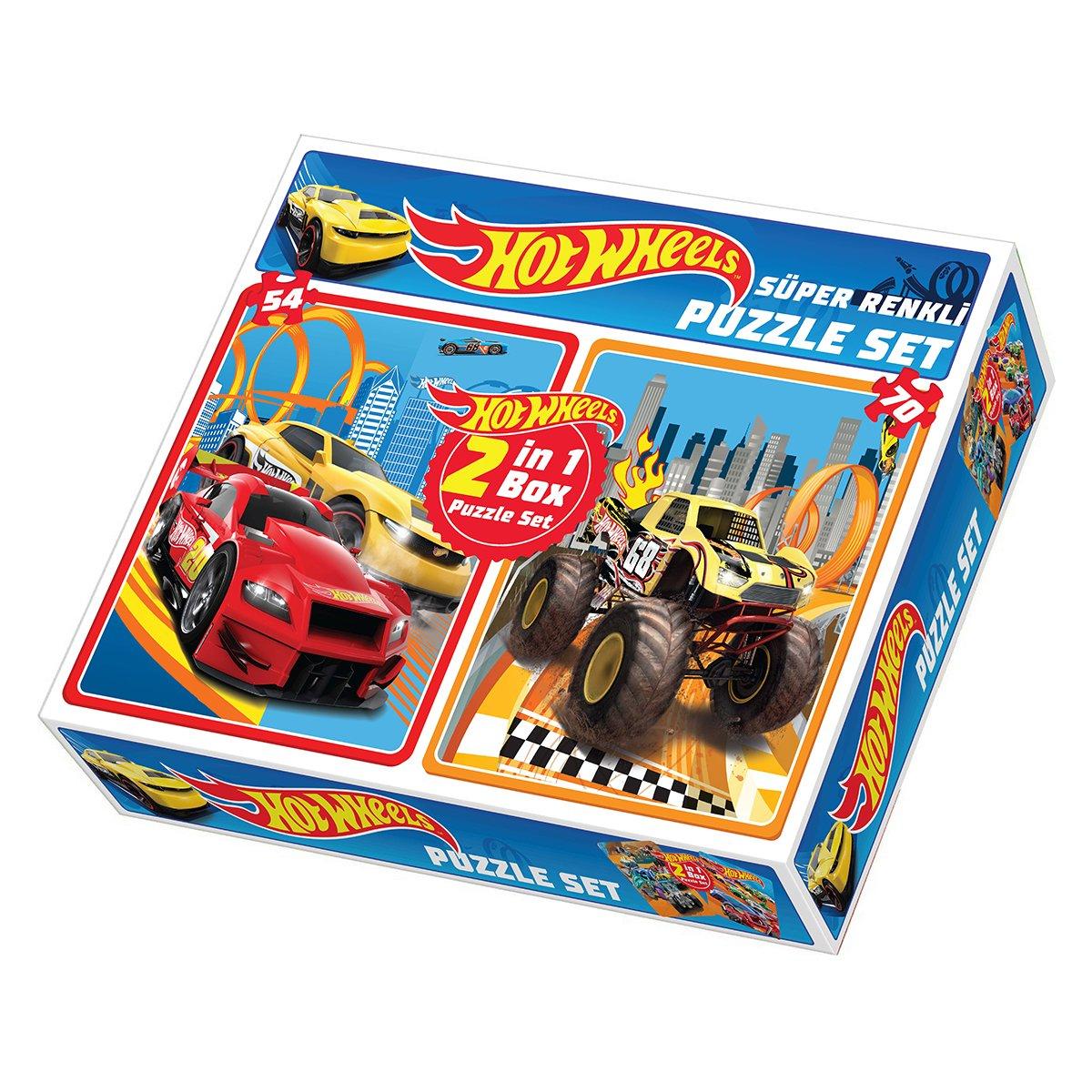 

1535 DiyToy Набор из 2 суперкрасочных пазлов - Hot Wheels / Пазл из 54+70 элементов